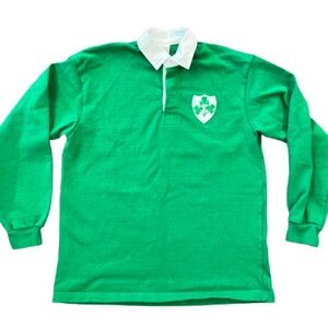 Green Irish Shamrock Rugby Jersey Ireland Shirt XL Heavy Cotton St Patrick’s Day